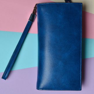 LELIKE Women's Soft Leather Wristlet Bag Wallet with Wrist Strap